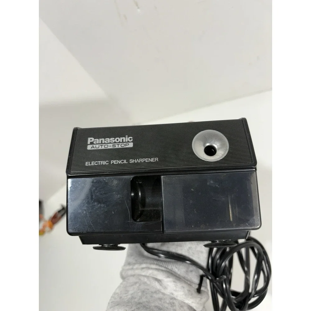 Vintage Black Panasonic Electric Pencil‎ Sharpener W/ Auto-Stop Model KP-110